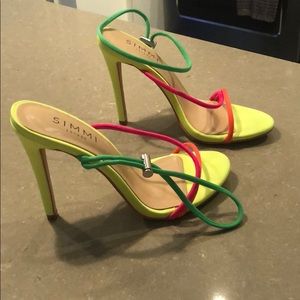 New neon shoes super cute, BRAND NEW! Size 7.